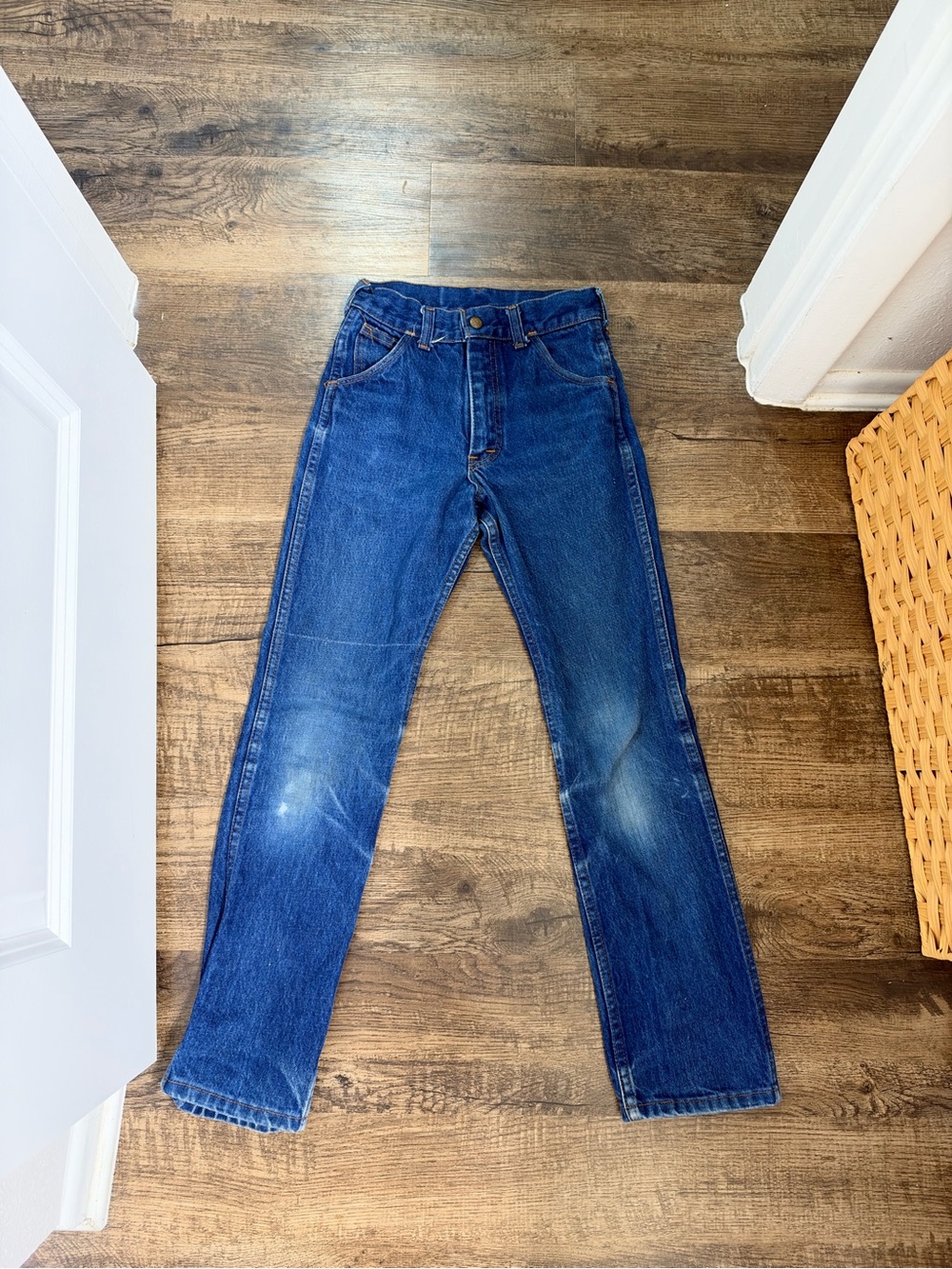 Kids Vintage Blue Straight-Leg Jeans Size 12 Slim